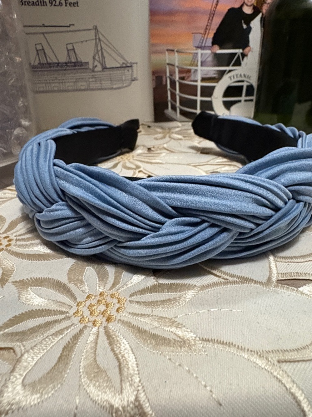 Anthropologie Braided Light Blue Fabric Headband NWT!